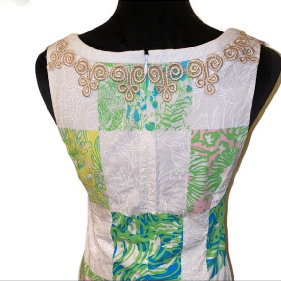Lilly Pulitzer Janice Shift Dress Lioness Patch Size 2 75709 Easter Spring - Picture 5 of 8